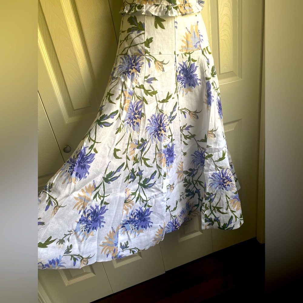 New Reformation Anatolia Linen Two Pieces Floral Size 6 Serenity - Picture 8 of 15